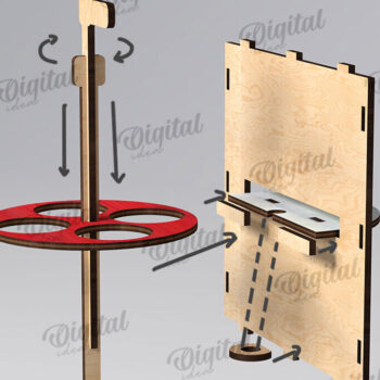 Intra απο ξύλο plywood 3mm-4mm πάχος – Ξύλινος κουμπαράς Κουτί νομισμάτων Δίασταση 20x20 cm INTRAFABR-108895601 - Image 2