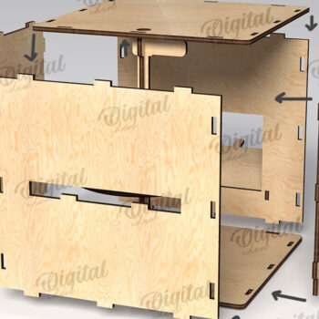 Intra απο ξύλο plywood 3mm-4mm πάχος – Ξύλινος κουμπαράς Κουτί νομισμάτων Δίασταση 20x20 cm INTRAFABR-108895601 - Image 3