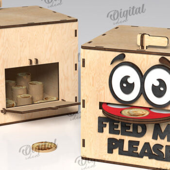 Intra απο ξύλο plywood 3mm-4mm πάχος – Ξύλινος κουμπαράς Κουτί νομισμάτων Δίασταση  20x20 cm INTRAFABR-108895668 - Image 1