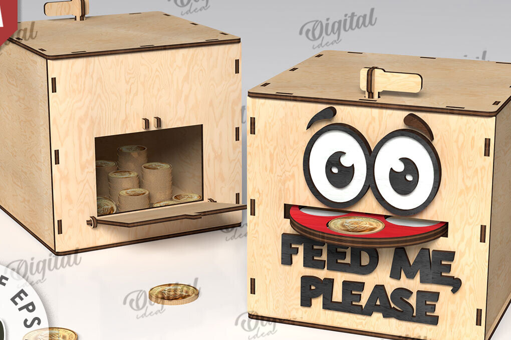 Intra απο ξύλο plywood 3mm-4mm πάχος – Ξύλινος κουμπαράς Κουτί νομισμάτων Δίασταση  20x20 cm INTRAFABR-108895668