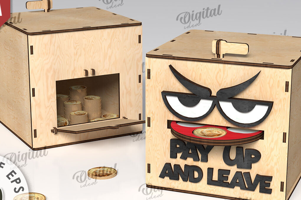 Intra απο ξύλο plywood 3mm-4mm πάχος – Ξύλινος κουμπαράς Κουτί νομισμάτων Δίασταση  20x20 cm INTRAFABR-108895720