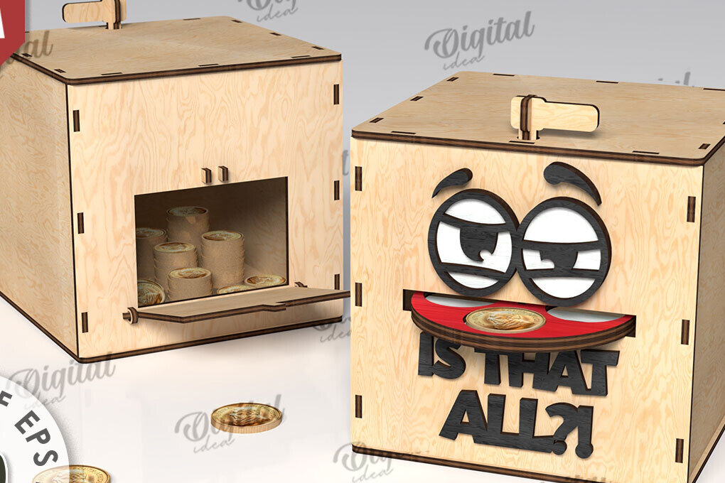 Intra απο ξύλο plywood 3mm-4mm πάχος – Ξύλινος κουμπαράς Κουτί νομισμάτων Δίασταση  20x20 cm INTRAFABR-108895779