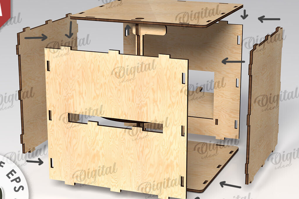 Intra απο ξύλο plywood 3mm-4mm πάχος – Ξύλινος κουμπαράς Κουτί νομισμάτων Δίασταση  20x20 cm INTRAFABR-108895779 - Image 3