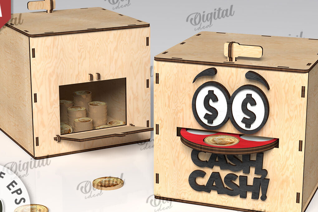 Intra απο ξύλο plywood 3mm-4mm πάχος – Ξύλινος κουμπαράς Κουτί νομισμάτων Δίασταση  20x20 cm INTRAFABR-108895819