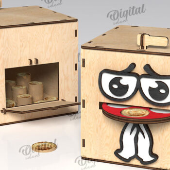 Intra απο ξύλο plywood 3mm-4mm πάχος – Ξύλινος κουμπαράς Κουτί νομισμάτων Δίασταση  20x20 cm INTRAFABR-108895158 - Image 1