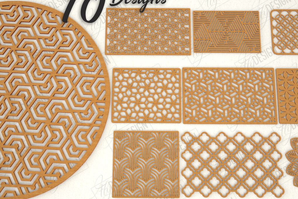 Intra απο ξύλο plywood 3mm-4mm πάχος – Δέσμη κοπής με λέιζερ ξύλινο σουπλά | CNC Δίασταση  20x20 cm INTRAFABR-119603958