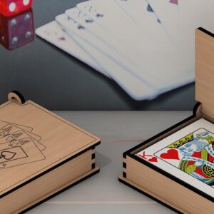 Intra απο ξύλο plywood 3mm-4mm πάχος – Ξύλινο κουτί με τραπουλόχαρτα / κουτί κοπής με λέιζερ Δίασταση  20x20 cm INTRAFABR-43541814