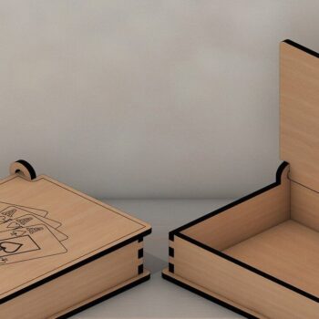 Intra απο ξύλο plywood 3mm-4mm πάχος – Ξύλινο κουτί με τραπουλόχαρτα / κουτί κοπής με λέιζερ Δίασταση  20x20 cm INTRAFABR-43541814 - Image 2