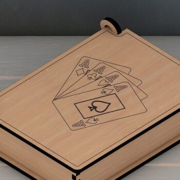 Intra απο ξύλο plywood 3mm-4mm πάχος – Ξύλινο κουτί με τραπουλόχαρτα / κουτί κοπής με λέιζερ Δίασταση  20x20 cm INTRAFABR-43541814 - Image 4