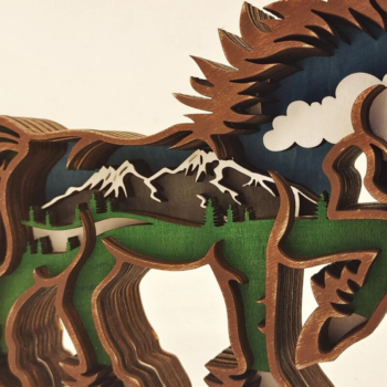 Intra απο ξύλο plywood 3mm-4mm πάχος – Ξύλινο χριστουγεννιάτικο στολίδι Pony Δίασταση  20x20 cm INTRAFABR-51462611 - Image 1