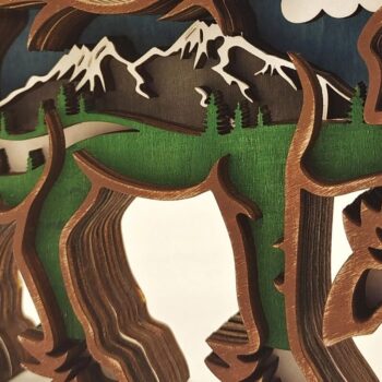 Intra απο ξύλο plywood 3mm-4mm πάχος – Ξύλινο χριστουγεννιάτικο στολίδι Pony Δίασταση  20x20 cm INTRAFABR-51462611 - Image 4