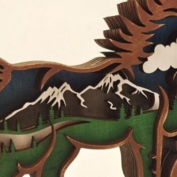 Intra απο ξύλο plywood 3mm-4mm πάχος – Ξύλινο χριστουγεννιάτικο στολίδι Pony Δίασταση  20x20 cm INTRAFABR-51462611 - Image 7