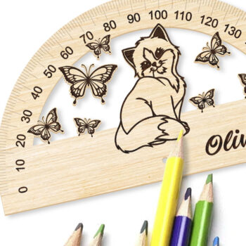 Intra απο ξύλο plywood 3mm-4mm πάχος – Ξύλινο μοιρογνωμόνιο Παιδικό Χάρακα Δίασταση  20x20 cm INTRAFABR-74088014 - Image 4