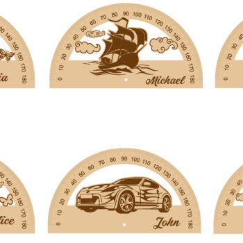 Intra απο ξύλο plywood 3mm-4mm πάχος – Ξύλινο μοιρογνωμόνιο Παιδικό Χάρακα Δίασταση  20x20 cm INTRAFABR-74088014 - Image 9