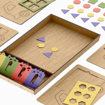 Intra απο ξύλο plywood 3mm-4mm πάχος – Ξύλινα φορτηγά παζλ, σχήματα, χρώματα Δίασταση  20x20 cm INTRAFABR-114210250 - Image 2