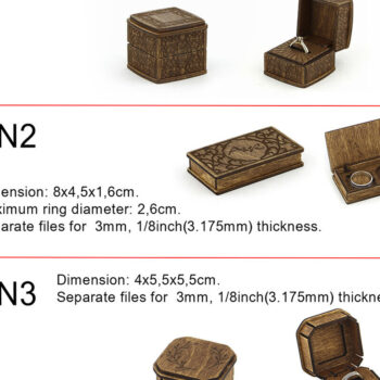 Intra απο ξύλο plywood 3mm-4mm πάχος – Ξύλινα Δαχτυλίδι Κουτιά. 3 Μοντέλα. Αρχείο λέιζερ Δίασταση  20x20 cm INTRAFABR-95291997 - Image 8