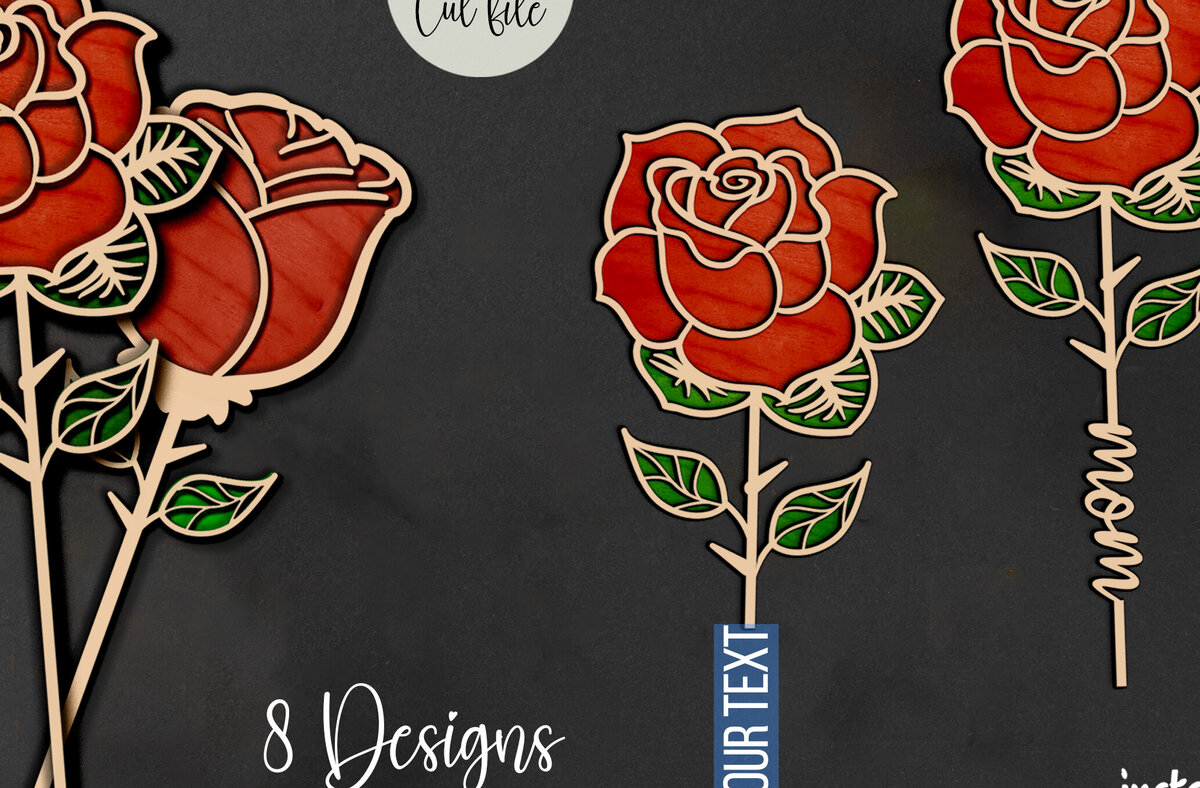 Intra απο ξύλο plywood 3mm-4mm πάχος – Ξύλινο τριαντάφυλλο Mom I Love Customize L Δίασταση  20x20 cm INTRAFABR-90196678