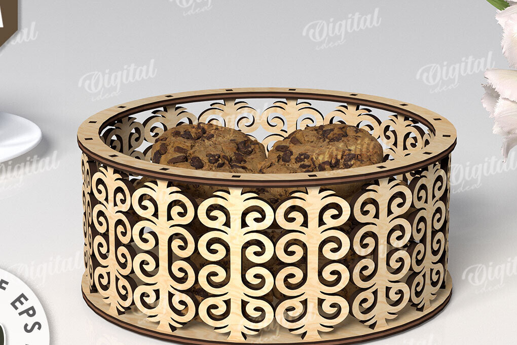 Intra απο ξύλο plywood 3mm-4mm πάχος – Ξύλινο Στρογγυλό Διακοσμητικό Κουτί Δίασταση  20x20 cm INTRAFABR-111420819