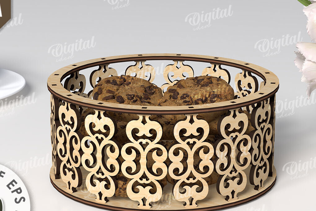 Intra απο ξύλο plywood 3mm-4mm πάχος – Ξύλινο Στρογγυλό Διακοσμητικό Κουτί Δίασταση  20x20 cm INTRAFABR-111420924