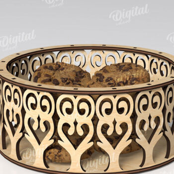 Intra απο ξύλο plywood 3mm-4mm πάχος – Ξύλινο Στρογγυλό Διακοσμητικό Κουτί Δίασταση  20x20 cm INTRAFABR-111420952 - Image 1