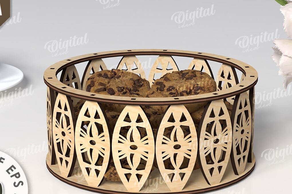 Intra απο ξύλο plywood 3mm-4mm πάχος – Ξύλινο Στρογγυλό Διακοσμητικό Κουτί Δίασταση  20x20 cm INTRAFABR-111420991