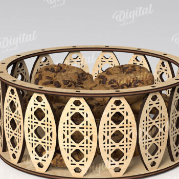 Intra απο ξύλο plywood 3mm-4mm πάχος – Ξύλινο Στρογγυλό Διακοσμητικό Κουτί Δίασταση  20x20 cm INTRAFABR-111421082 - Image 1