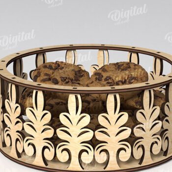 Intra απο ξύλο plywood 3mm-4mm πάχος – Ξύλινο Στρογγυλό Διακοσμητικό Κουτί Δίασταση  20x20 cm INTRAFABR-111420773 - Image 1