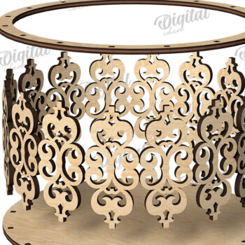 Intra απο ξύλο plywood 3mm-4mm πάχος – Ξύλινο Στρογγυλό Διακοσμητικό Κουτί Δίασταση  20x20 cm INTRAFABR-111420773 - Image 2