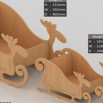 Intra απο ξύλο plywood 3mm-4mm πάχος – Ξύλινο έλκηθρο Άγιου Βασίλη / Κόψιμο Χριστουγεννιάτικου Ελκήθρου Δίασταση  20x20 cm INTRAFABR-41656417 - Image 1