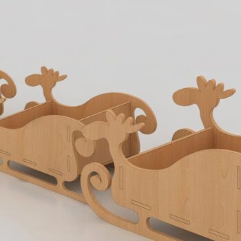 Intra απο ξύλο plywood 3mm-4mm πάχος – Ξύλινο έλκηθρο Άγιου Βασίλη / Κόψιμο Χριστουγεννιάτικου Ελκήθρου Δίασταση  20x20 cm INTRAFABR-41656417 - Image 3