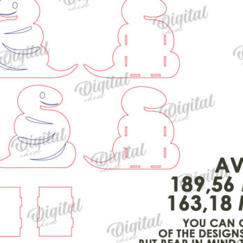 Intra απο ξύλο plywood 3mm-4mm πάχος – Ξύλινη θήκη για στυλό φιδιού κοπής με λέιζερ Δίασταση  20x20 cm INTRAFABR-112436011 - Image 3