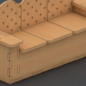 Intra απο ξύλο plywood 3mm-4mm πάχος – Ξύλινος καναπές για κούκλες Vector για CNC 135 Δίασταση  20x20 cm INTRAFABR-58481810 - Image 1