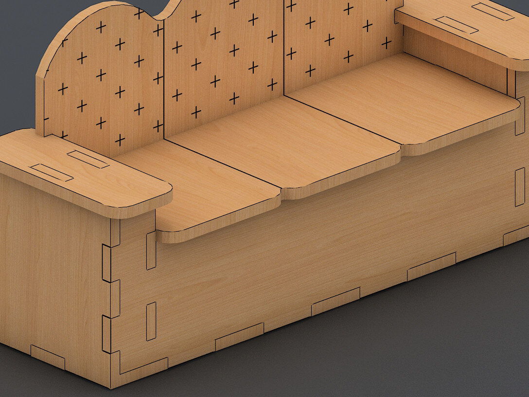 Intra απο ξύλο plywood 3mm-4mm πάχος – Ξύλινος καναπές για κούκλες Vector για CNC 135 Δίασταση  20x20 cm INTRAFABR-58481810