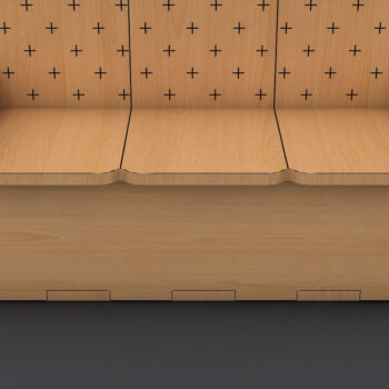 Intra απο ξύλο plywood 3mm-4mm πάχος – Ξύλινος καναπές για κούκλες Vector για CNC 135 Δίασταση  20x20 cm INTRAFABR-58481810 - Image 2