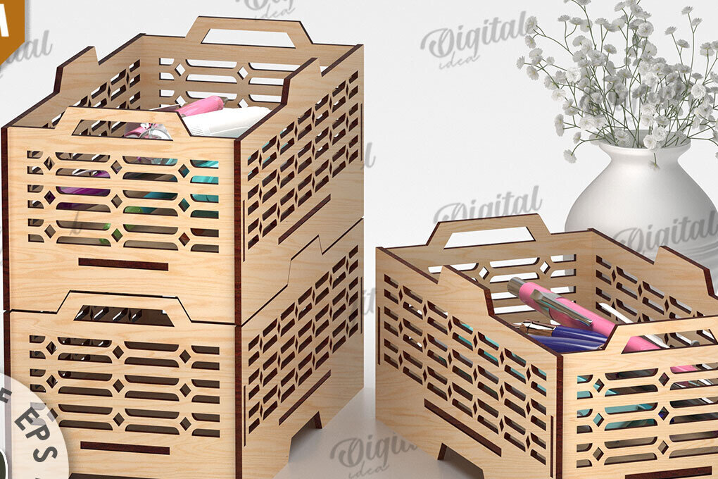 Intra απο ξύλο plywood 3mm-4mm πάχος – Ξύλινο στοιβαζόμενο διακοσμητικό κουτί LaserCut Δίασταση  20x20 cm INTRAFABR-109738364