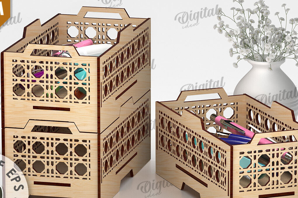 Intra απο ξύλο plywood 3mm-4mm πάχος – Ξύλινο στοιβαζόμενο διακοσμητικό κουτί LaserCut Δίασταση  20x20 cm INTRAFABR-109737875