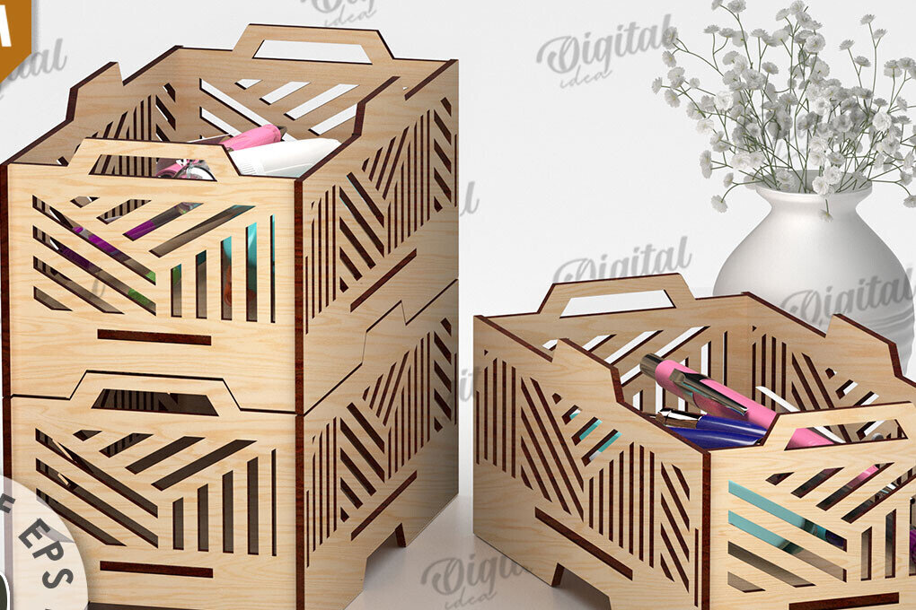 Intra απο ξύλο plywood 3mm-4mm πάχος – Ξύλινο στοιβαζόμενο διακοσμητικό κουτί LaserCut Δίασταση  20x20 cm INTRAFABR-109738174