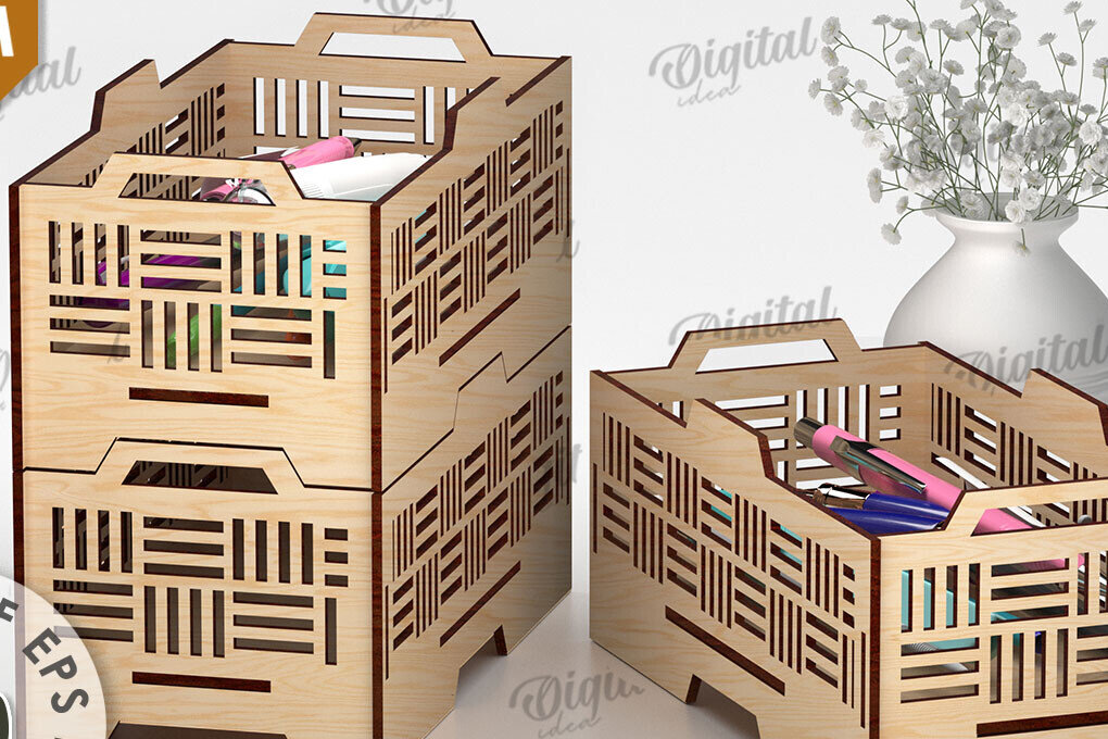 Intra απο ξύλο plywood 3mm-4mm πάχος – Ξύλινο στοιβαζόμενο διακοσμητικό κουτί LaserCut Δίασταση  20x20 cm INTRAFABR-109738225