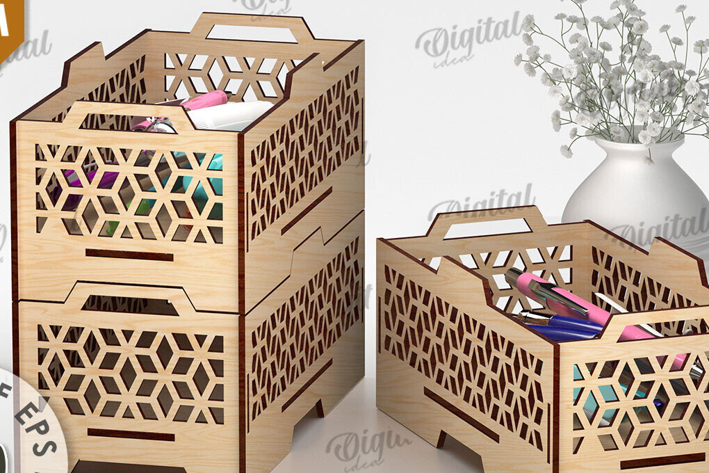 Intra απο ξύλο plywood 3mm-4mm πάχος – Ξύλινο στοιβαζόμενο διακοσμητικό κουτί LaserCut Δίασταση  20x20 cm INTRAFABR-109738324