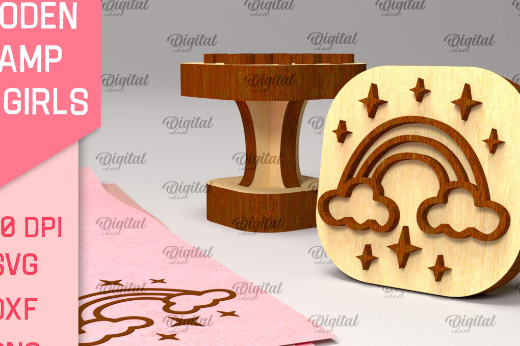 Intra απο ξύλο plywood 3mm-4mm πάχος – Ξύλινη σφραγίδα για κορίτσια Δίασταση  20x20 cm INTRAFABR-97797844