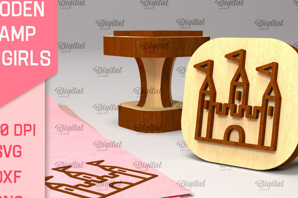 Intra απο ξύλο plywood 3mm-4mm πάχος – Ξύλινη σφραγίδα για κορίτσια Δίασταση  20x20 cm INTRAFABR-97798644