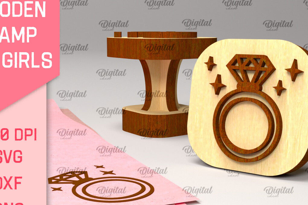 Intra απο ξύλο plywood 3mm-4mm πάχος – Ξύλινη σφραγίδα για κορίτσια Δίασταση  20x20 cm INTRAFABR-97798674