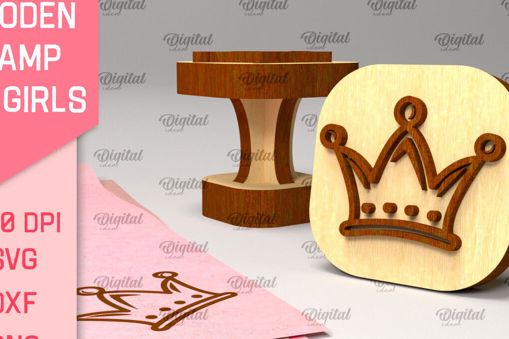 Intra απο ξύλο plywood 3mm-4mm πάχος – Ξύλινη σφραγίδα για κορίτσια Δίασταση  20x20 cm INTRAFABR-97797793