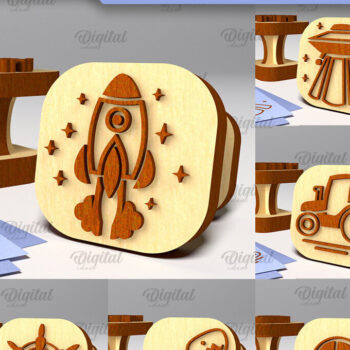 Intra απο ξύλο plywood 3mm-4mm πάχος – Ξύλινα Stampers για αγόρια LaserCut Bundle Δίασταση 20x20 cm INTRAFABR-101109893 - Image 1