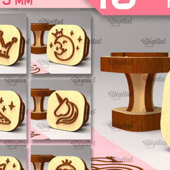 Intra απο ξύλο plywood 3mm-4mm πάχος – Ξύλινα γραμματόσημα για κορίτσια Δέσμη κοπής με λέιζερ Δίασταση  20x20 cm INTRAFABR-97800474 - Image 1