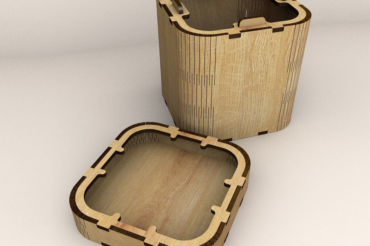 Intra απο ξύλο plywood 3mm-4mm πάχος – Ξύλινο κουτί αποθήκευσης Δίασταση  20x20 cm INTRAFABR-115518196