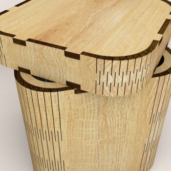 Intra απο ξύλο plywood 3mm-4mm πάχος – Ξύλινο κουτί αποθήκευσης Δίασταση  20x20 cm INTRAFABR-115518196 - Image 2