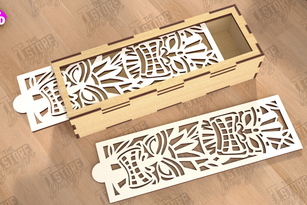 Intra απο ξύλο plywood 3mm-4mm πάχος – Ξύλινο κουτί αποθήκευσης | Κουτί δώρου | Αρχείο CNC Δίασταση  20x20 cm INTRAFABR-112526734