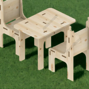 Intra απο ξύλο plywood 3mm-4mm πάχος – Ξύλινο σετ μινιατούρα τραπεζιού και καρέκλας Δίασταση  20x20 cm INTRAFABR-92961627