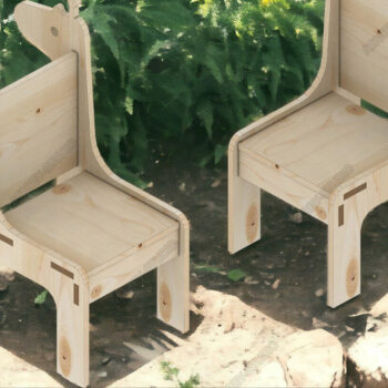 Intra απο ξύλο plywood 3mm-4mm πάχος – Ξύλινο σετ μινιατούρα τραπεζιού και καρέκλας Δίασταση 20x20 cm INTRAFABR-92961627 - Image 2